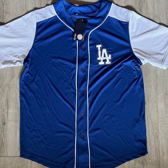 Majestic Shirts Mlb Los Angeles Dodgers Baseball Button Up Jersey